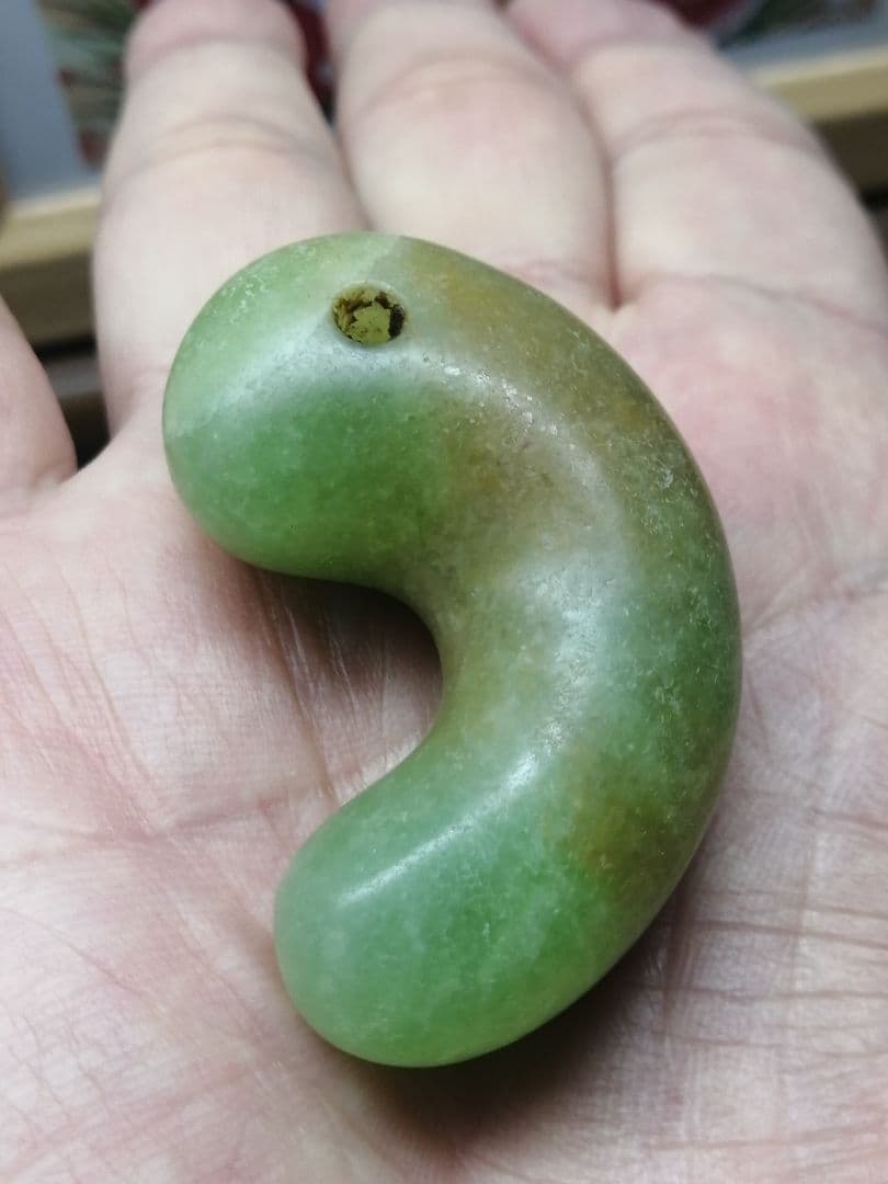 ★古墳期『糸魚川翡翠勾玉』出土品。5.0cm【超琅玕翡翠】最高峰の巨大勾玉です。