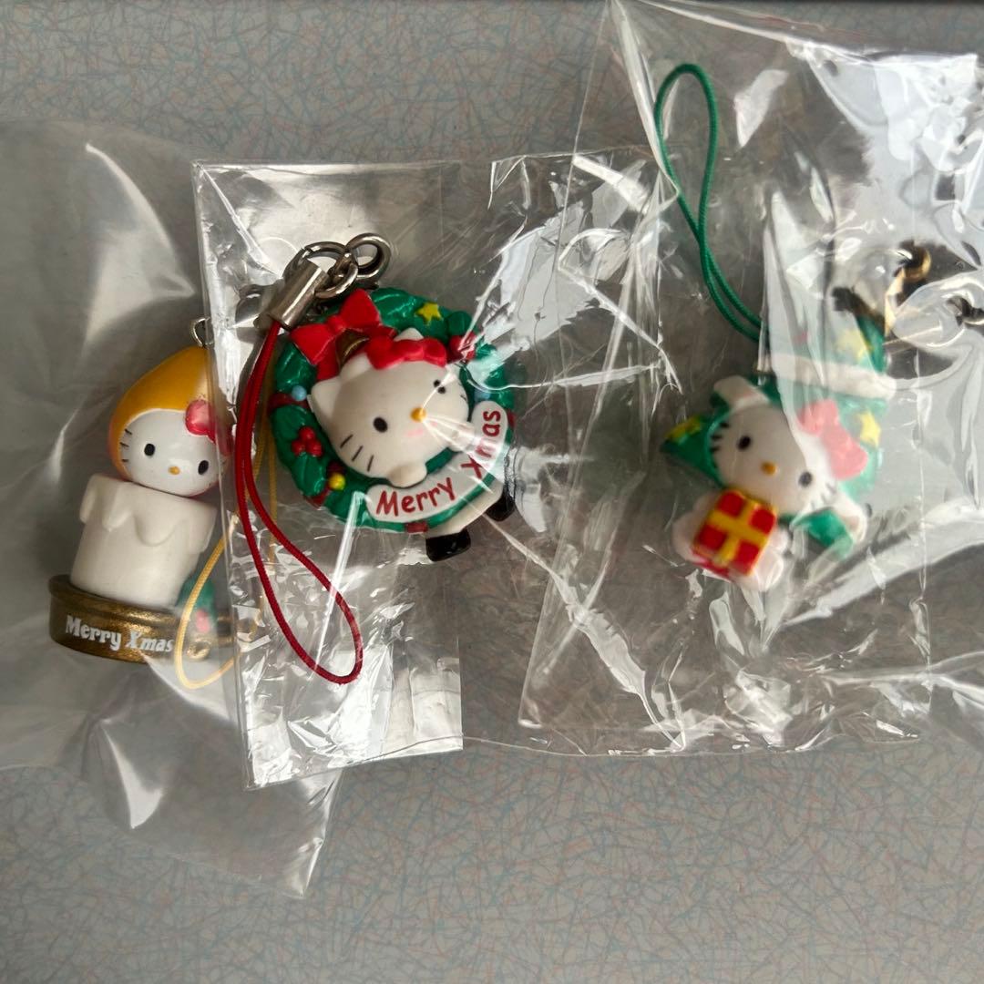 【ハローキティ】クリスマス ストラップ　3つセット キャンドル リース ツリー