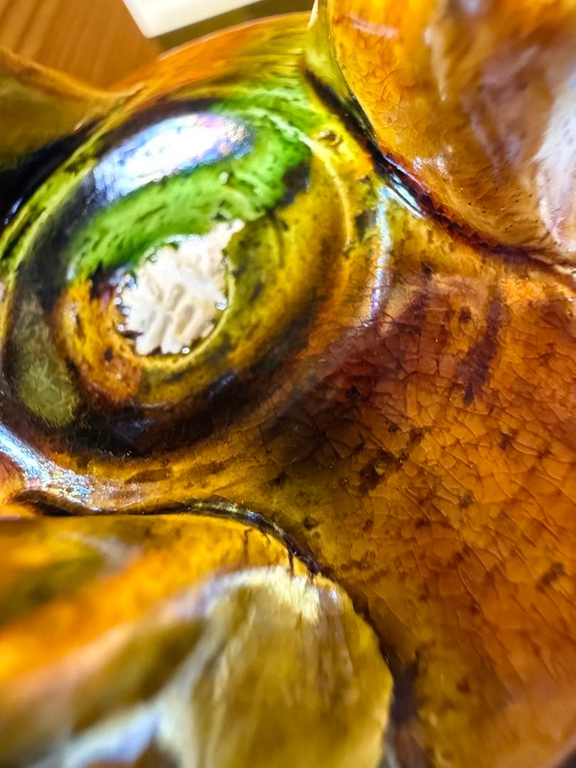 三彩亀文　高炉　お茶道具　陶器　未使用品