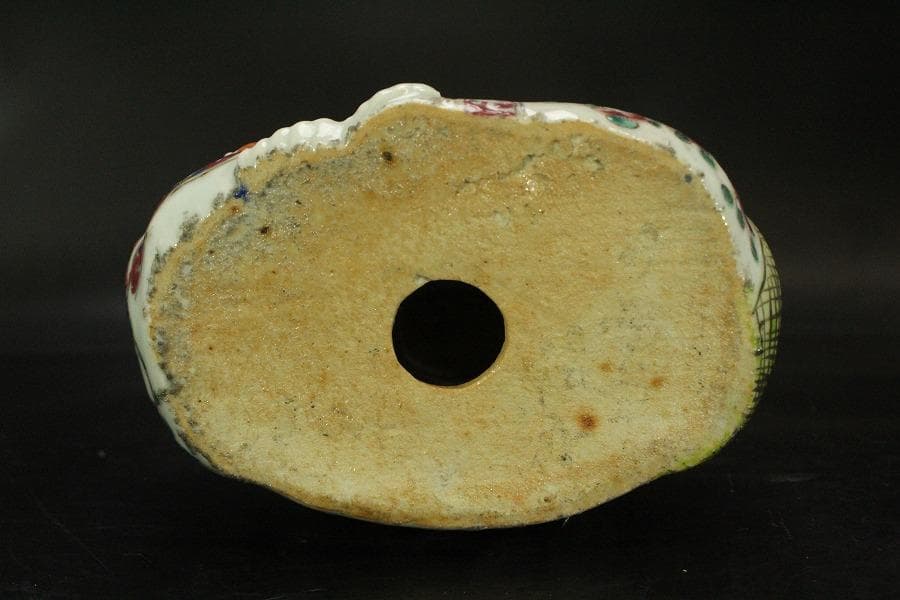 中国美術 色絵 布袋 置物(LC804)