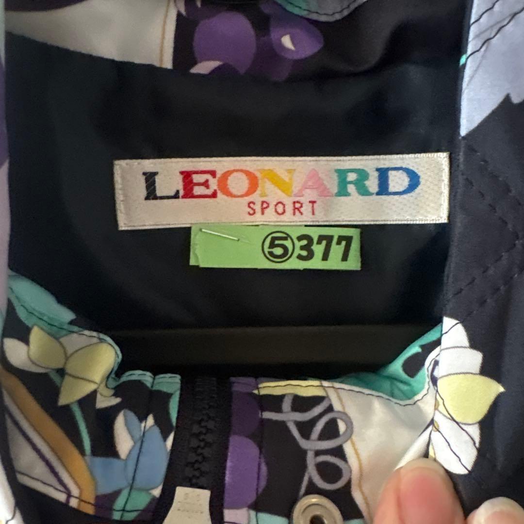 美品/レオナールスポーツ/中綿/ロングベスト/花柄/サイズ44