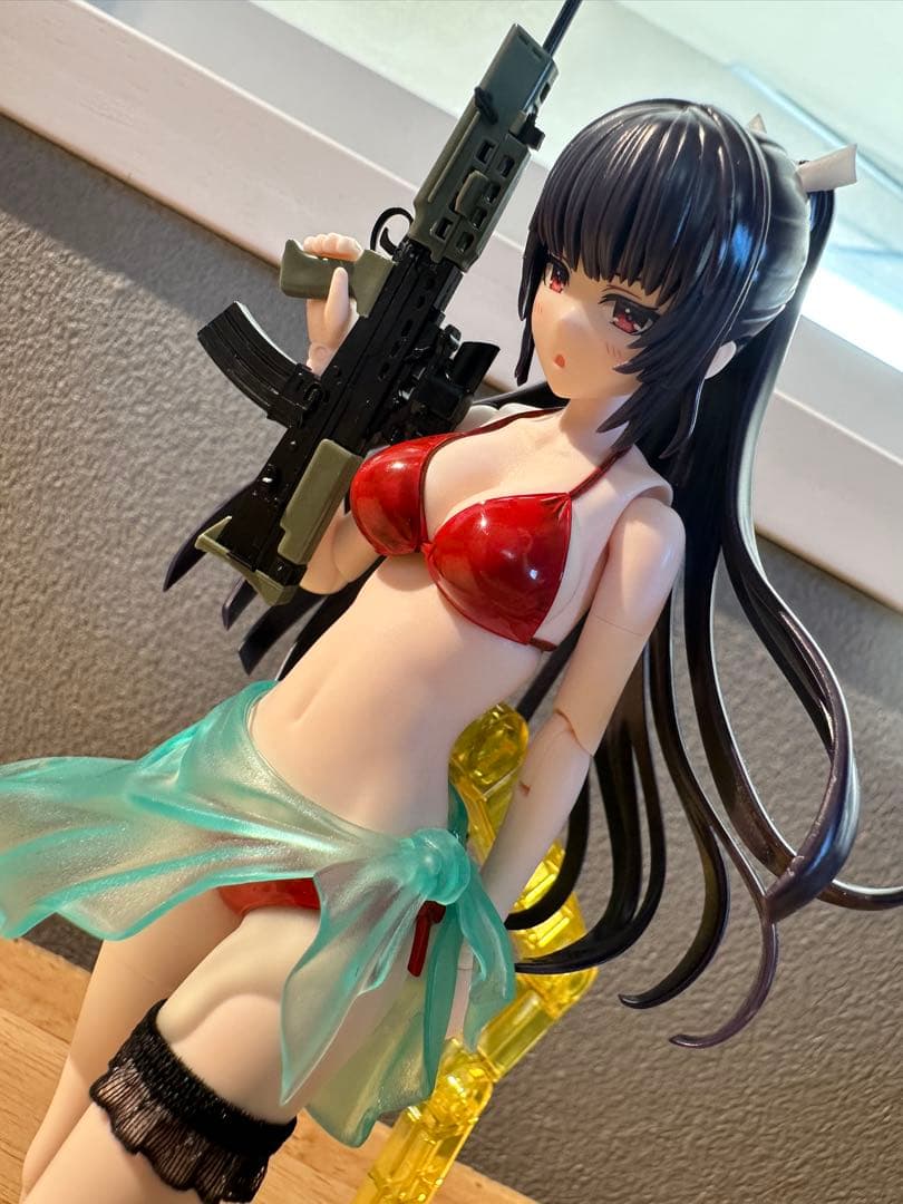 創彩 薬師寺久遠 姫カットポニーテール 水着 塗装済 改造プラモ リツカベース