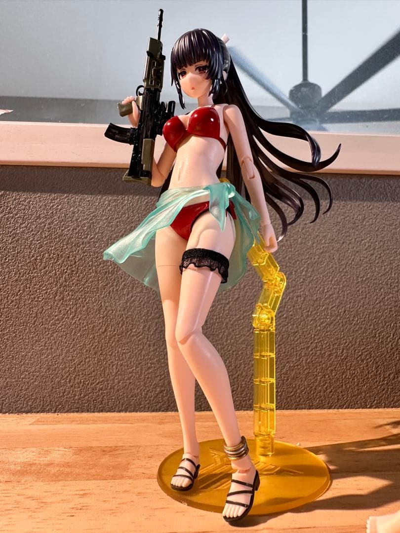 創彩 薬師寺久遠 姫カットポニーテール 水着 塗装済 改造プラモ リツカベース