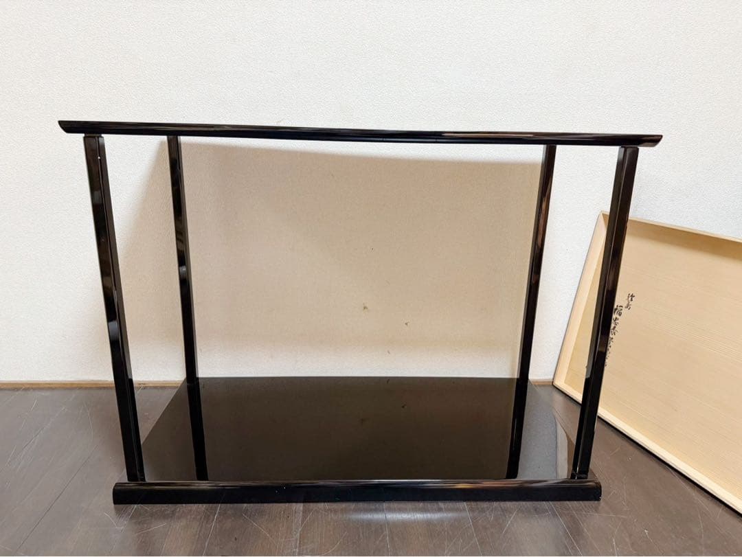 未使用 茶道具 一清作 輪島塗 真台子 稻忠漆芸棠謹製 組み立式 飾棚 共箱