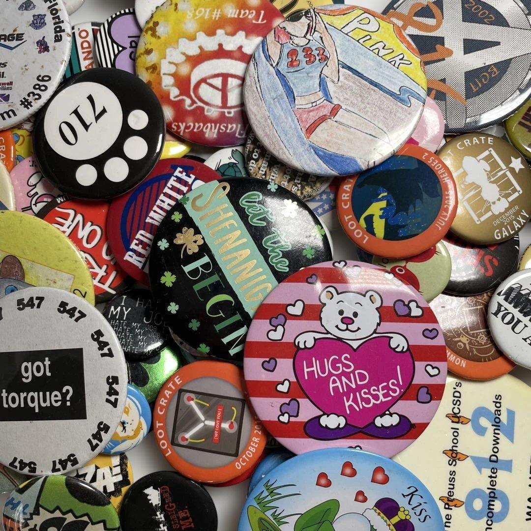 【83個セット】 アメリカ 缶バッジ まとめ ビンテージ アメリカ雑貨