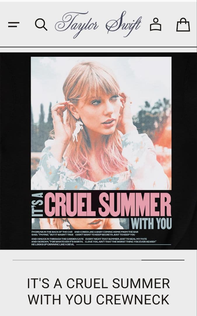 ミュージシャン Taylor Swift_It's a Cruel Summer withYou