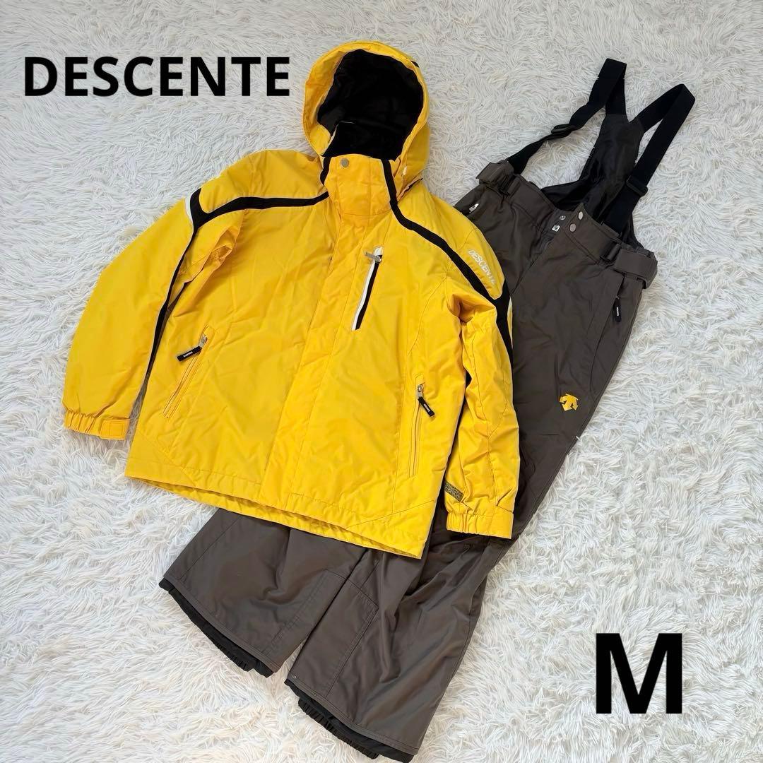 DESCENTEデサント　メンズスキーウェア上下　M イエロー　グレー