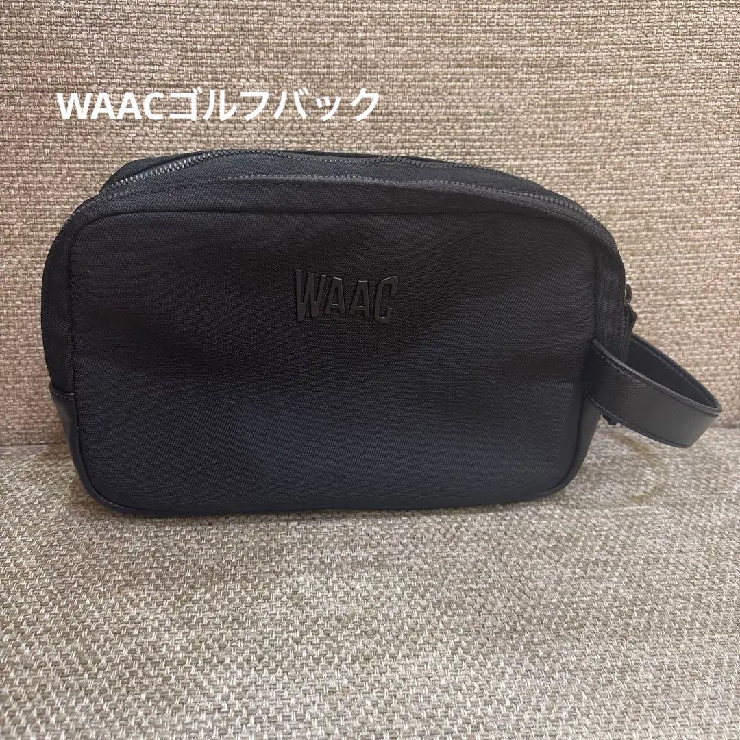 WAAC ゴルフ　ブラック ダブルジッパーバッグ