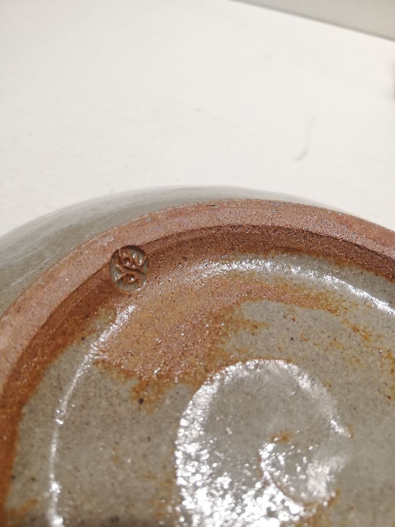 M◇BF東名セール 共箱　薄田浩司　益子焼　刷毛目象嵌鉢