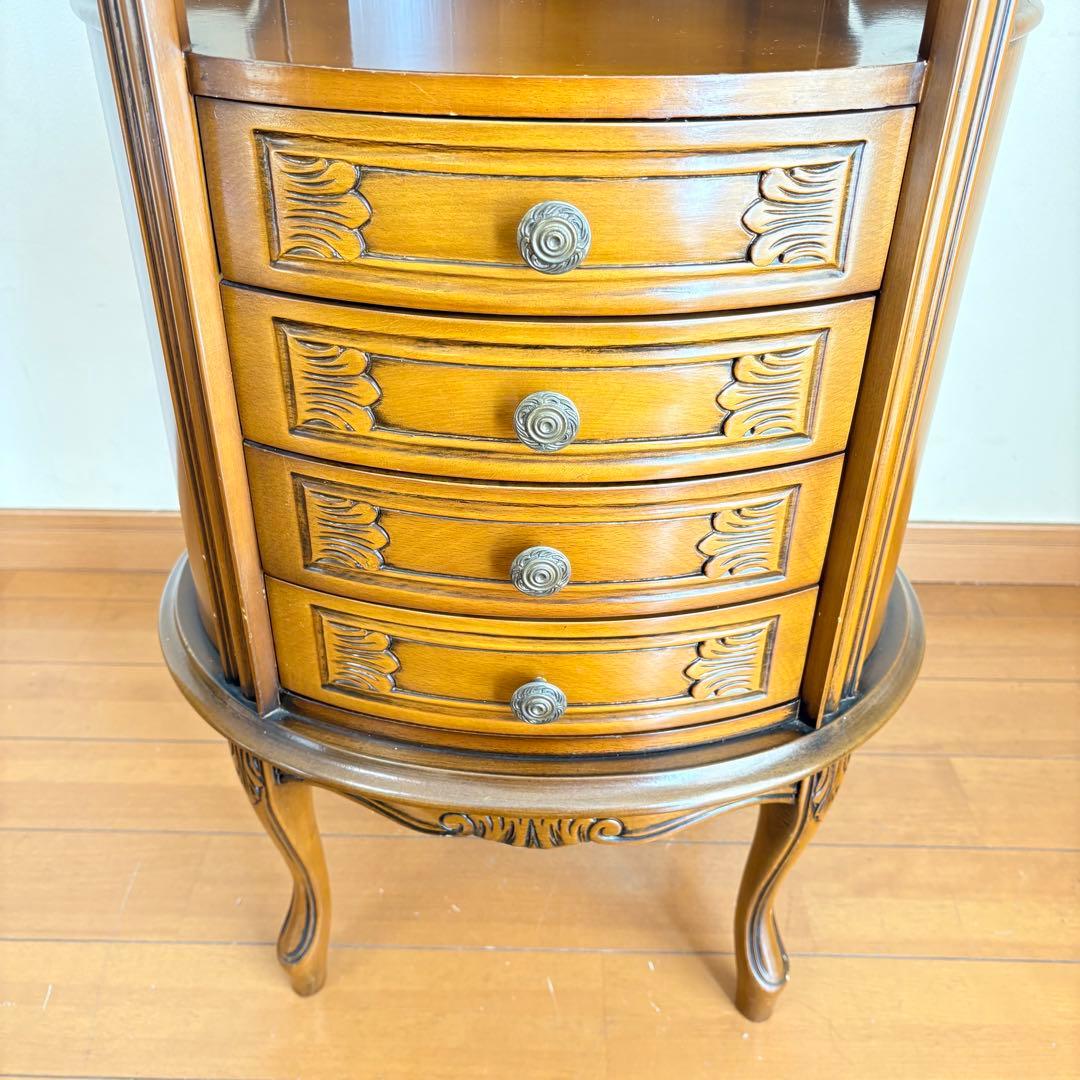 【美品・匿名配送】アンティーク調 猫脚 キャビネット 4段 チェスト コンソール