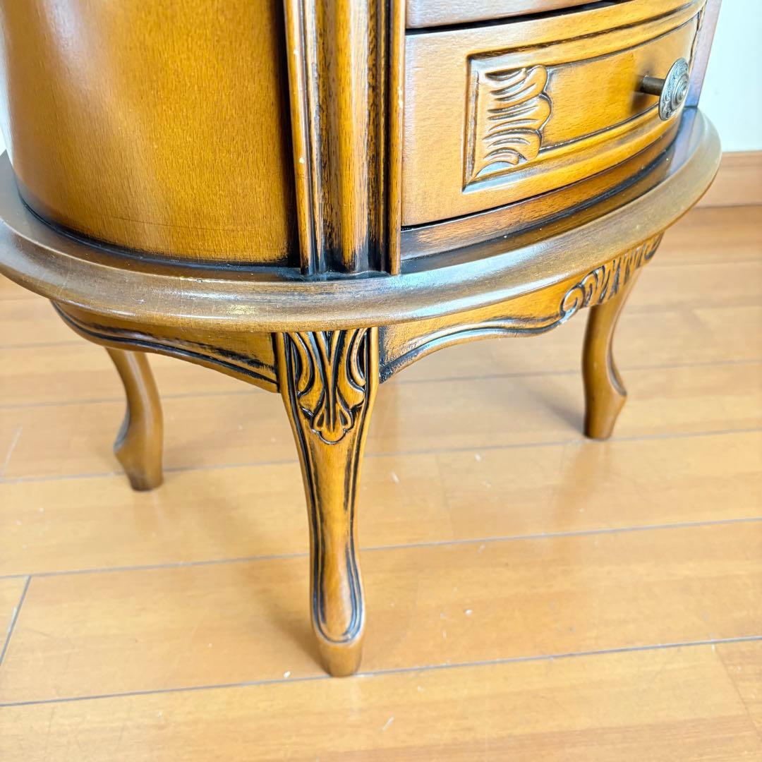 【美品・匿名配送】アンティーク調 猫脚 キャビネット 4段 チェスト コンソール