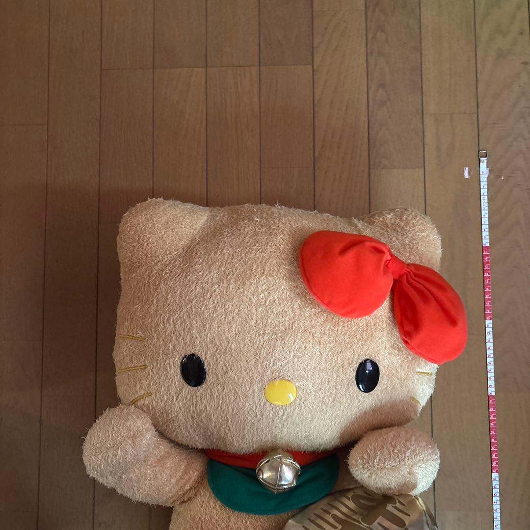 ハローキティ　ぬいぐるみ　大　招き猫　千万両　縁起物