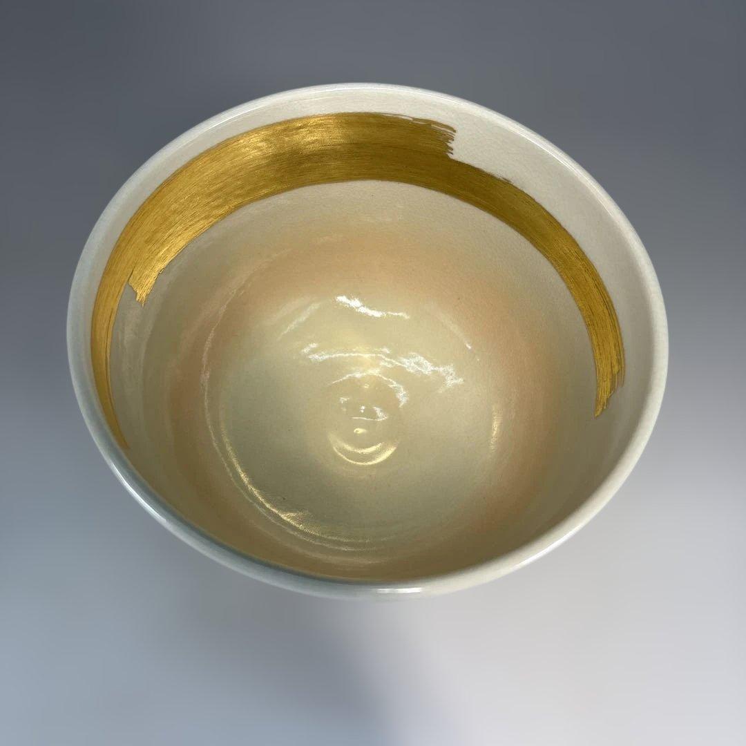 【中古品】桃山窯　二代　手塚大示造　仁清花嫁行列茶碗（共箱）