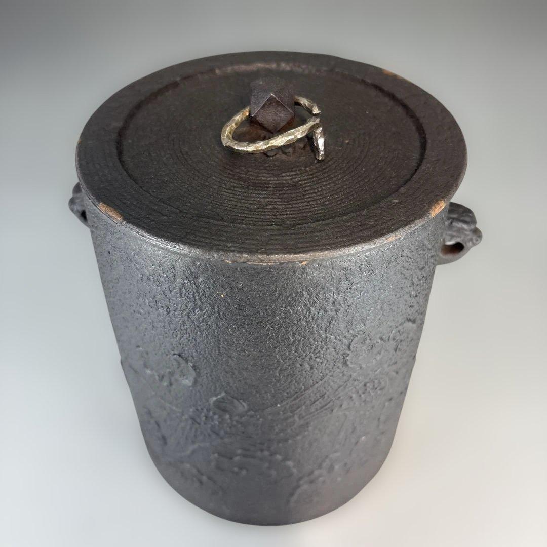 【中古品】宝積正一造　雲龍釜（共箱）USED〈税込・送料込〉