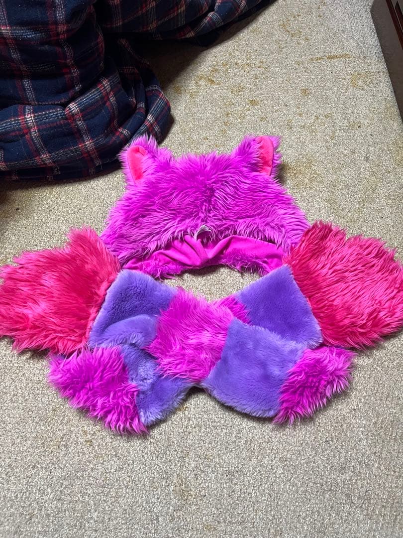 りあ ま　 ディズニーリゾート　 チシャ猫　マフラーファンキャップ