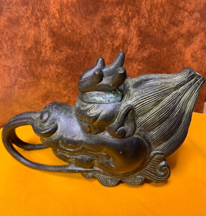 銅製　麒麟　香炉　ドラゴン　龍　銅製置物