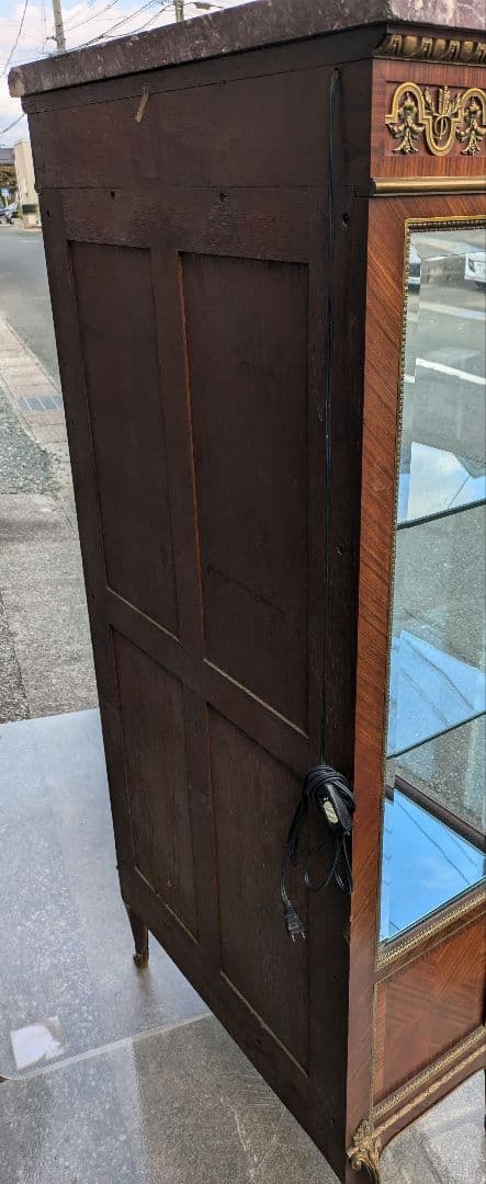 19世紀イギリス　ヴィクトリアンブロンズ飾付ショーケース