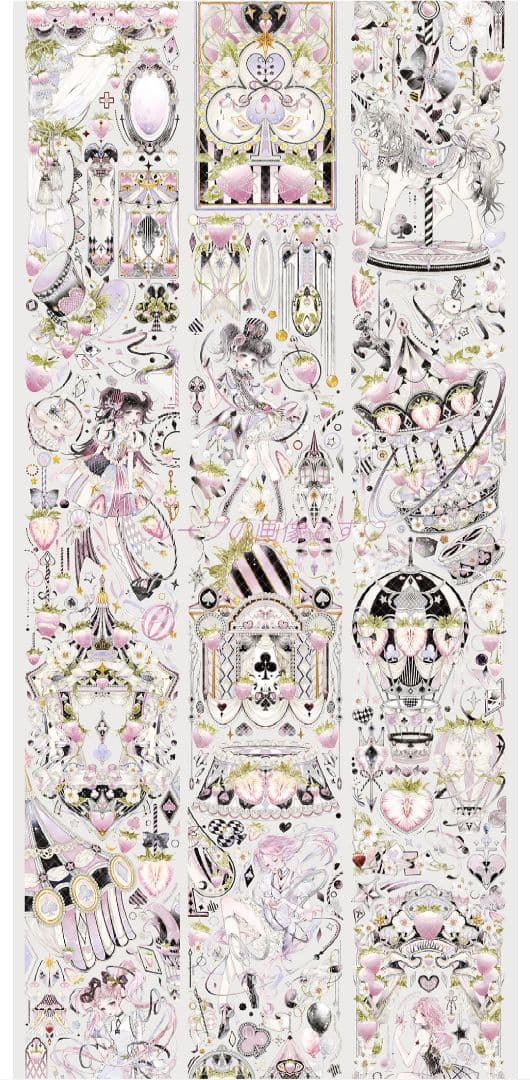 J706＃梦纪游园-粉昼(炫彩)芥子切り売り海外人物装飾マステ女の子