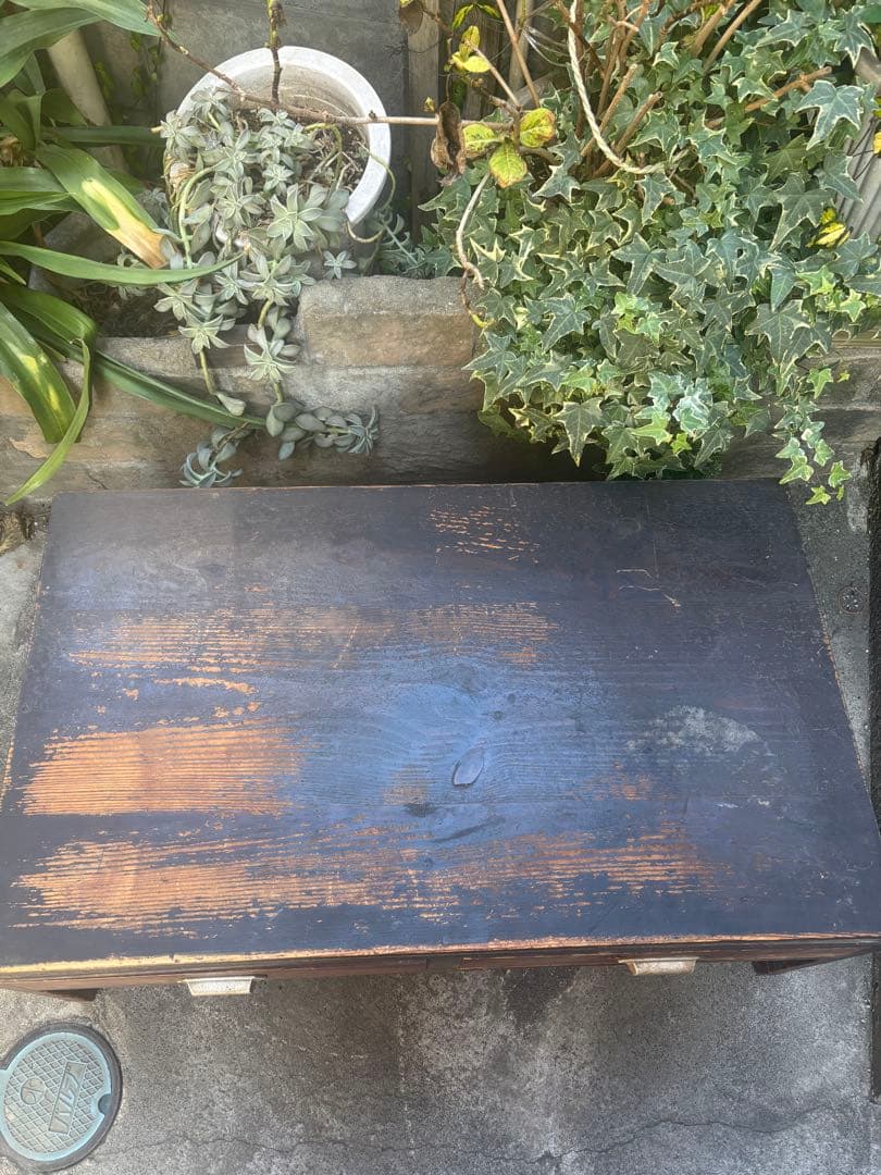 アンティーク 文机 レトロ 木製 座卓 机 昭和レトロ 古道具 ローテーブル