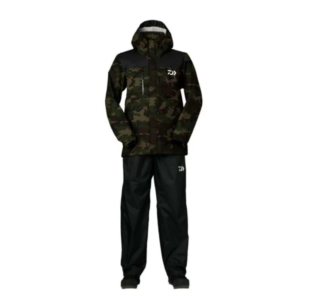 Daiwa レディース レインウェア 上下セット ブラックカモフラージュ