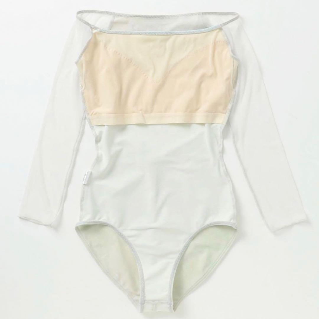 チャコットNela ライン　7分袖レオタード　アクアグリーン　バレエ　ミント　M