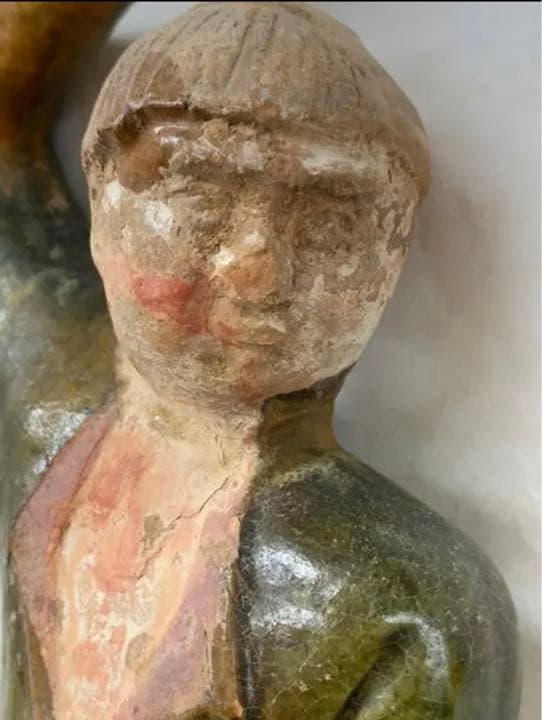 中国漢緑釉人形陶器　骨董　発掘品　古美術コレクション唐物　アンティーク江戸青磁