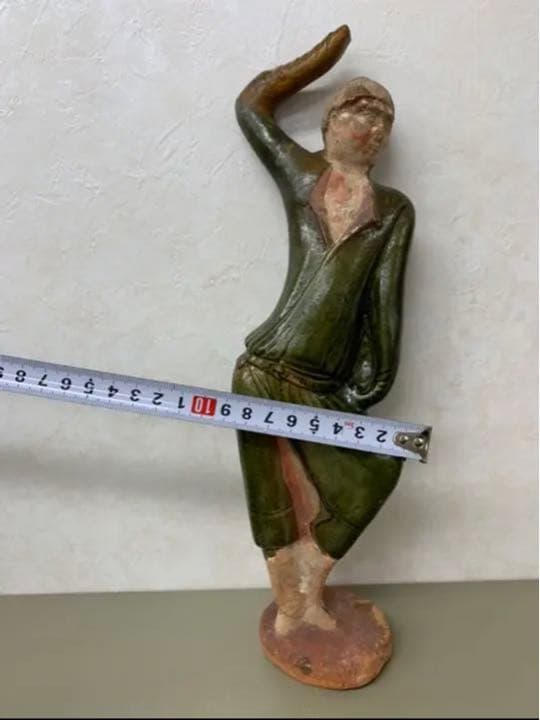 中国漢緑釉人形陶器　骨董　発掘品　古美術コレクション唐物　アンティーク江戸青磁