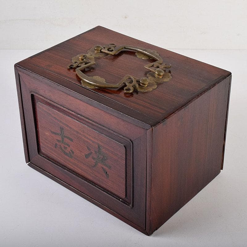 中国　竹嵌　骨牌　背竹牌　麻雀牌　唐木箱付　D　7900