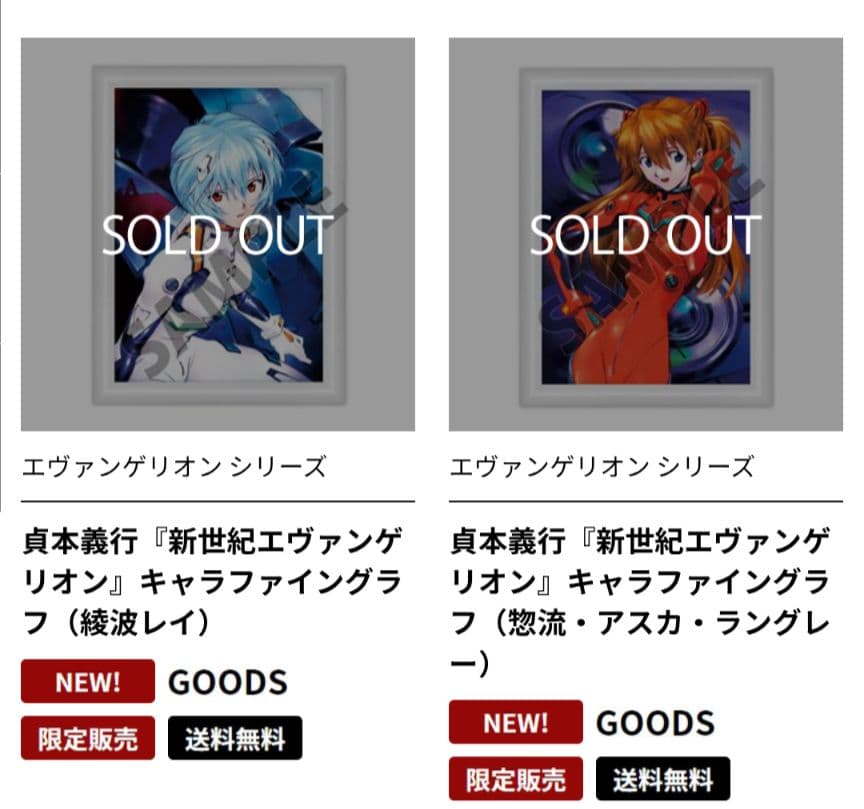 新世紀エヴァンゲリオン キャラファイングラフ レイ＆アスカ2種セット 貞本義行