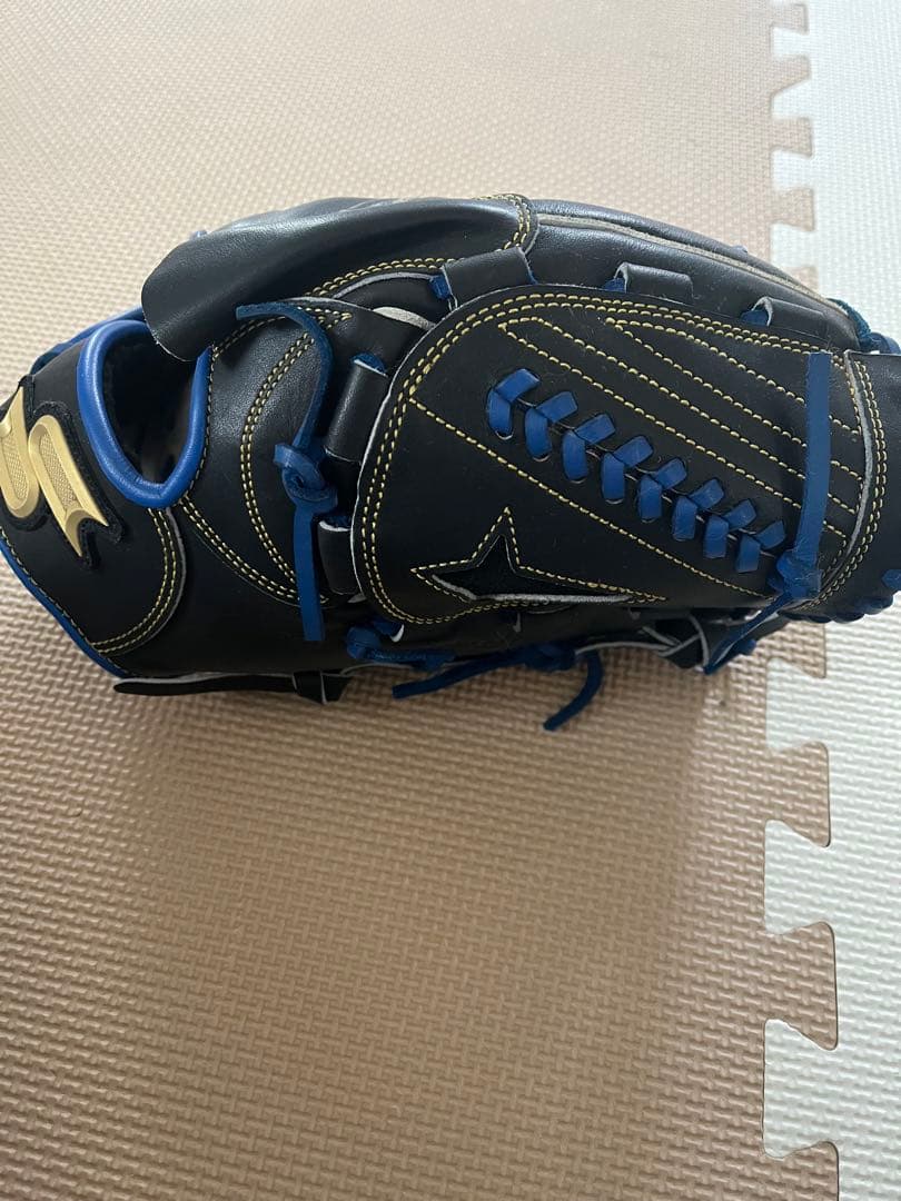 野球グローブ 黒/青 レザー製