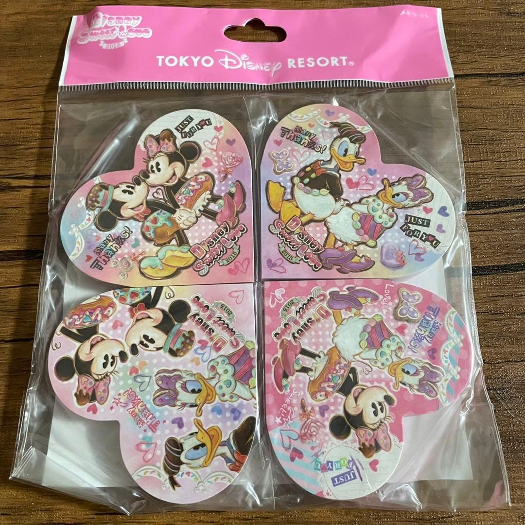 ディズニー メモ スウィートラブ2015 ハート　ミッキー ミニー　ふせん