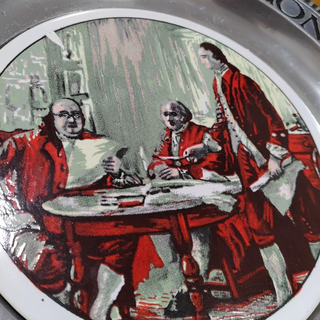 USA「独立宣言の起草」　ヴィンテージ コレクターズ ピューター プレート