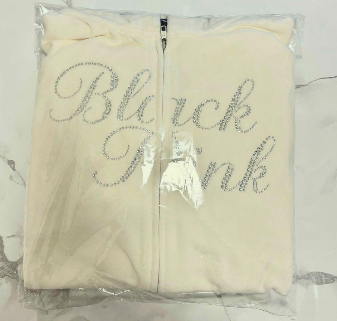BLACKPINK ベロアジップアップフーディー （IVORY）　L