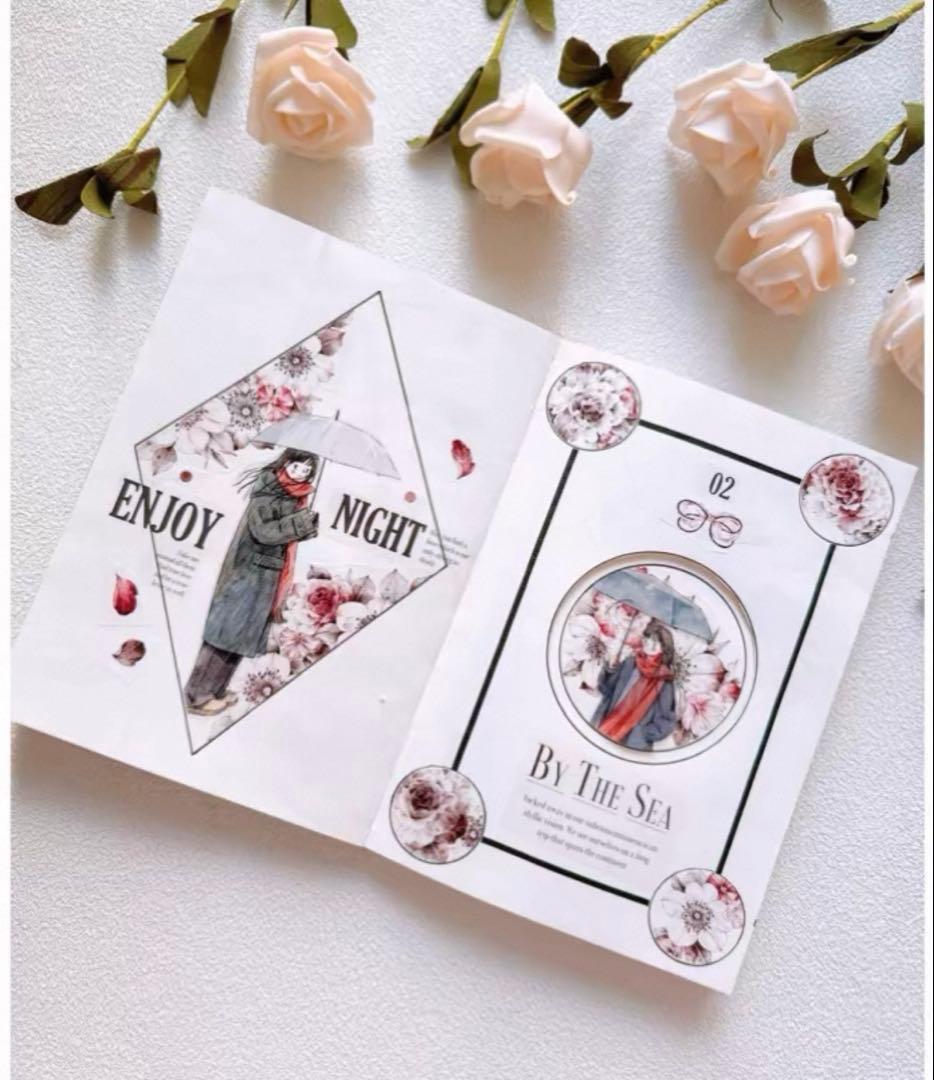 咔咔STUDIO《花摇曳》海外マスキングテープ　マステ 【2643】