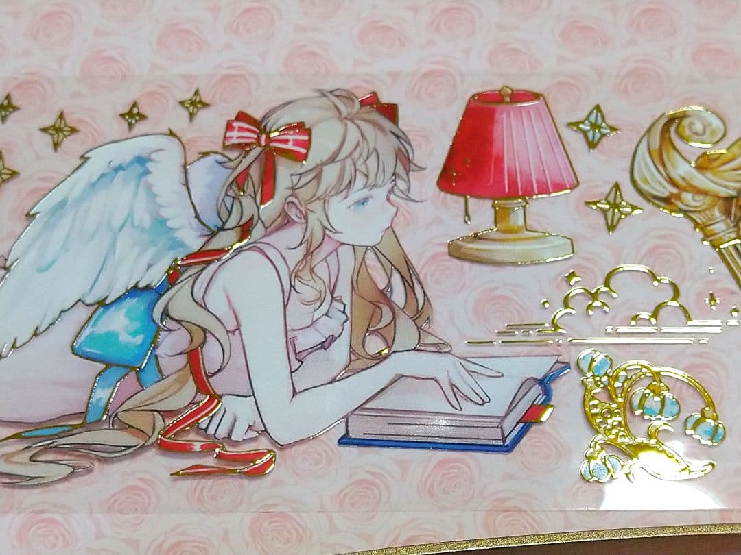 J636＃天堂図書館(立体烫金)flake切り売り海外人物マステ女の子