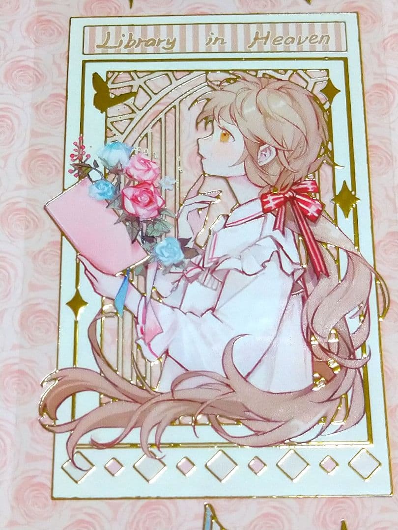 J636＃天堂図書館(立体烫金)flake切り売り海外人物マステ女の子