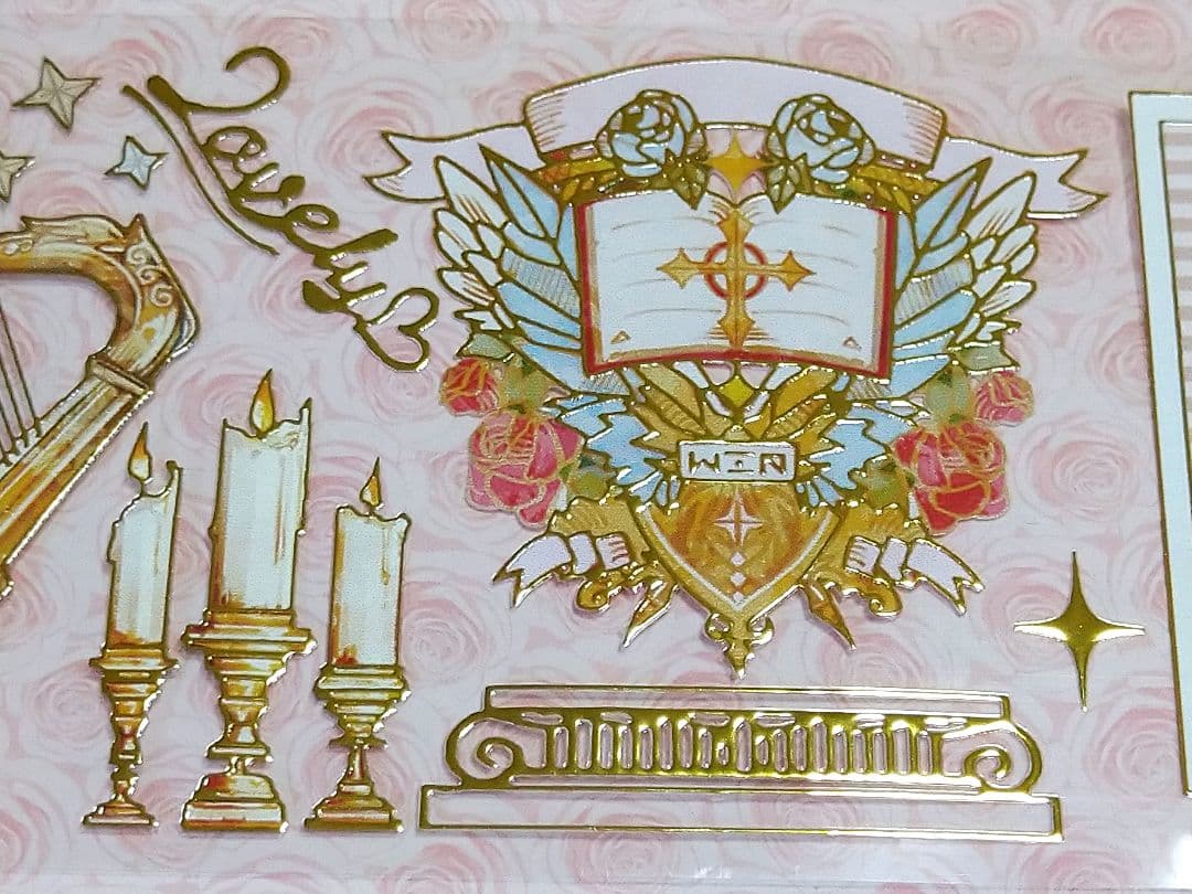 J636＃天堂図書館(立体烫金)flake切り売り海外人物マステ女の子