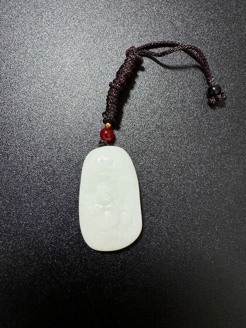 羊脂白玉和田玉 天然石 仏像 ペンダントトップ本玉 天然石 中国美術 旧家蔵出し