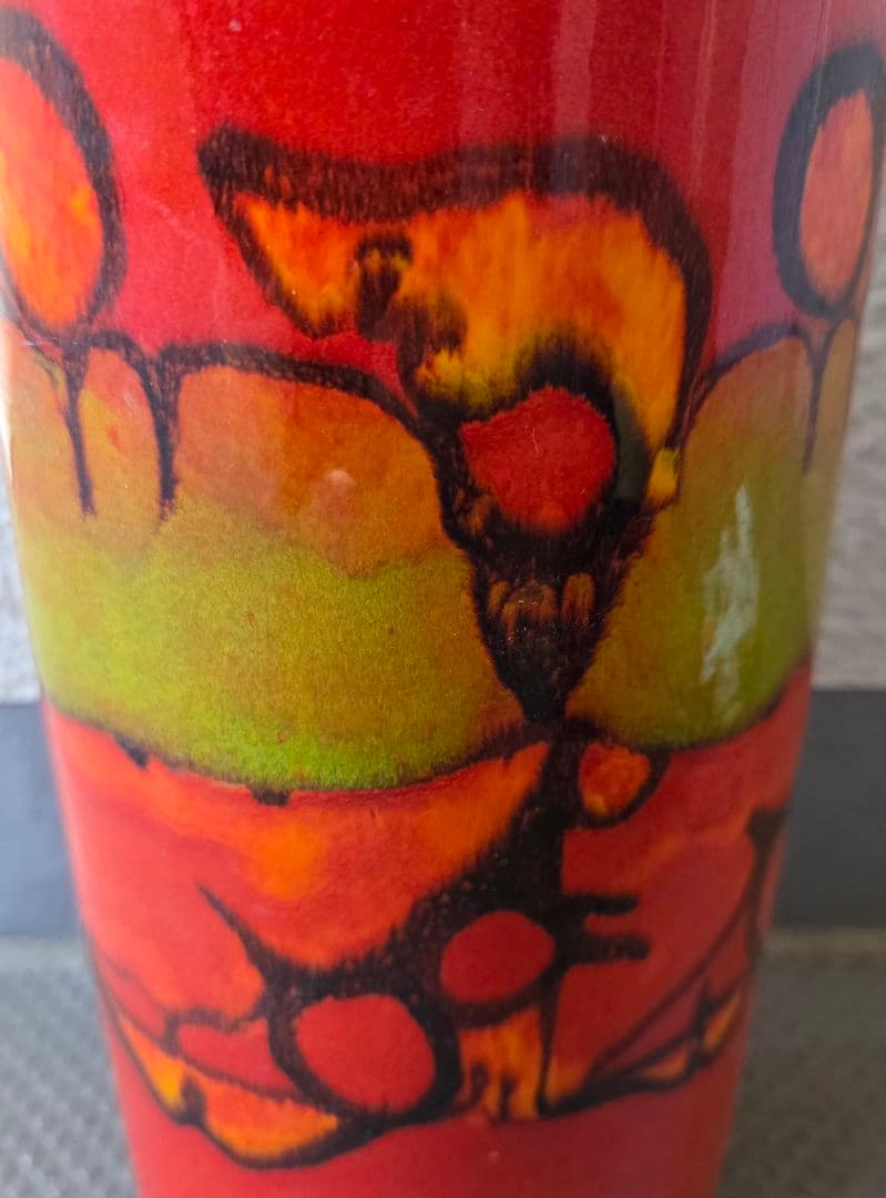 ヴィンテージ品 プール・ポタリー デルフィスシリーズ 幾何学模様 花瓶