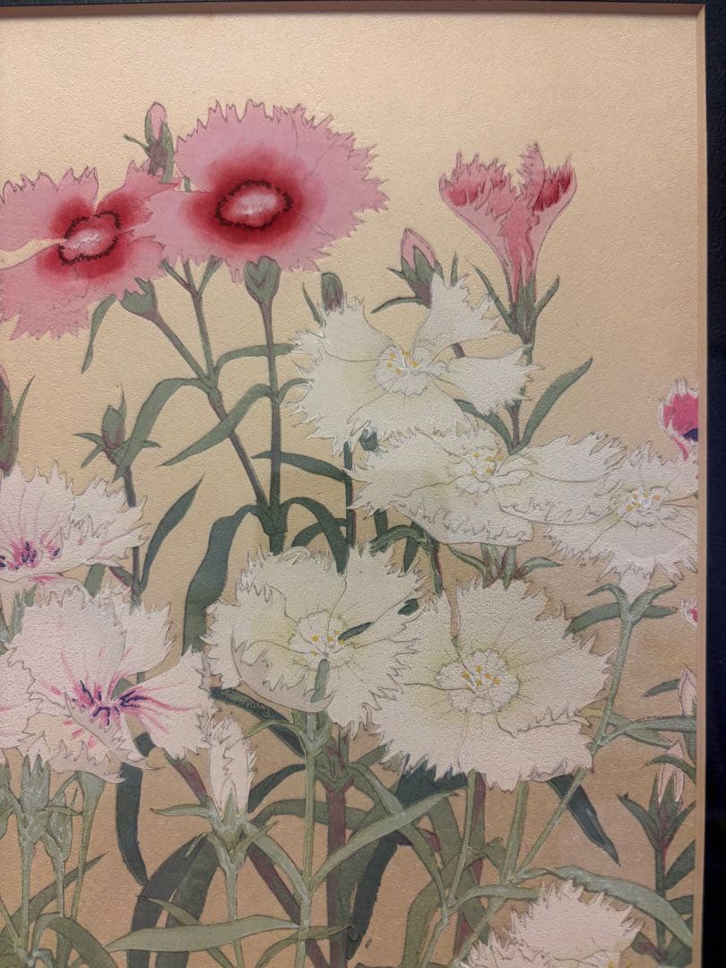 【真作】木版画 錦絵 浮世絵 大判 4点セット 千種掃雲『洋草花譜』 久保田米僊