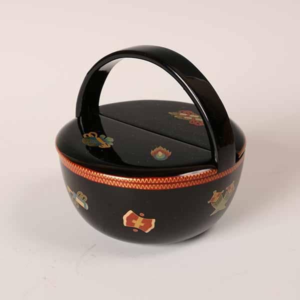 弦付宝尽蒔絵茶器　井筒英文　【茶道具】