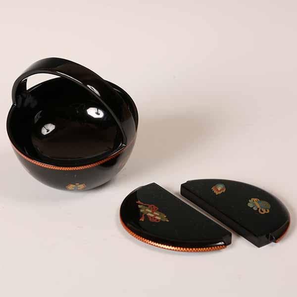 弦付宝尽蒔絵茶器　井筒英文　【茶道具】