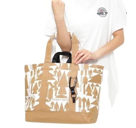 ○★新品未使用　PEARLY GATES　ツリー柄　ペーパーバッグ　ベージュ