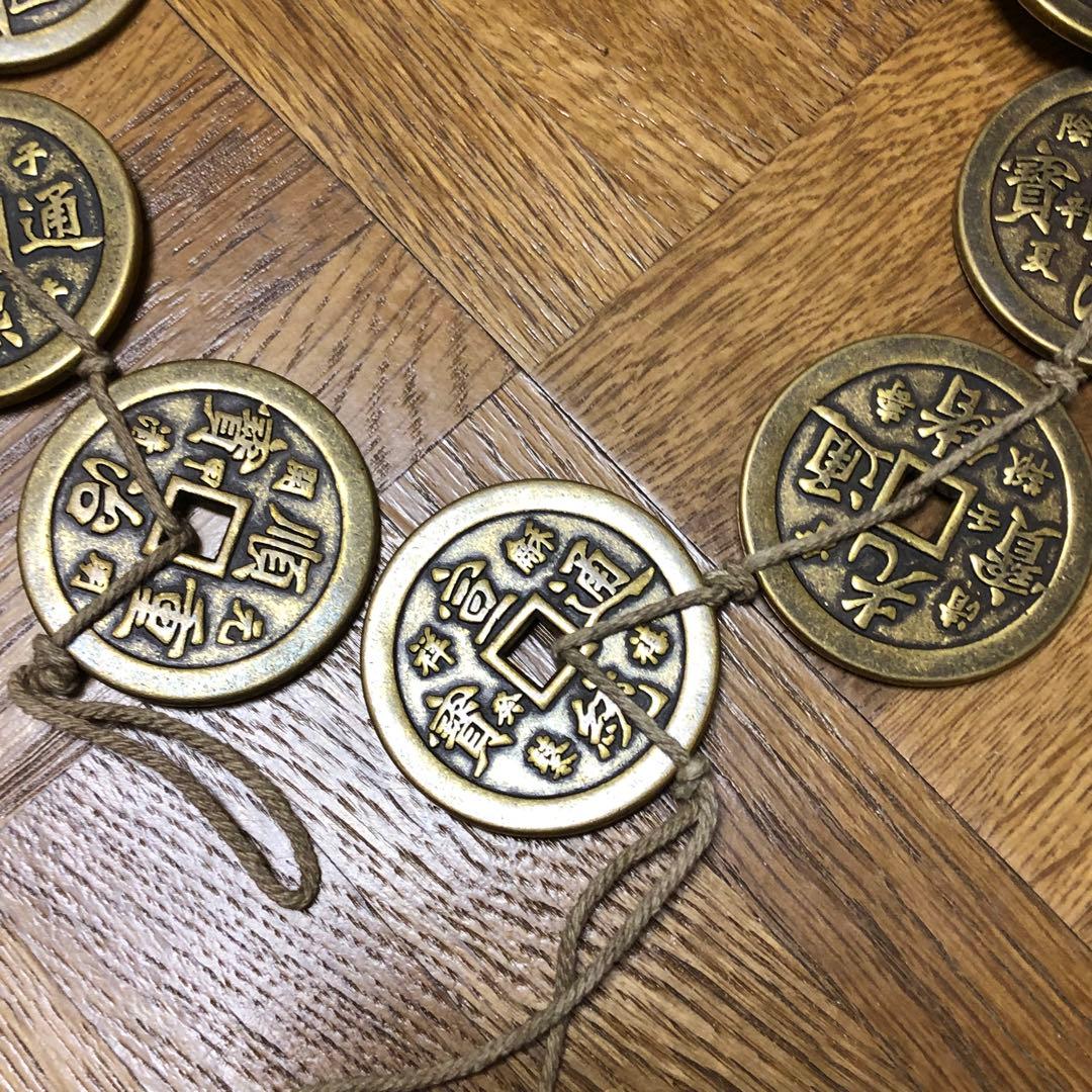 古銭幣　大型　清国　十位皇帝の十帝銅銭　穴銭　銅銭　　重さ約343.36g