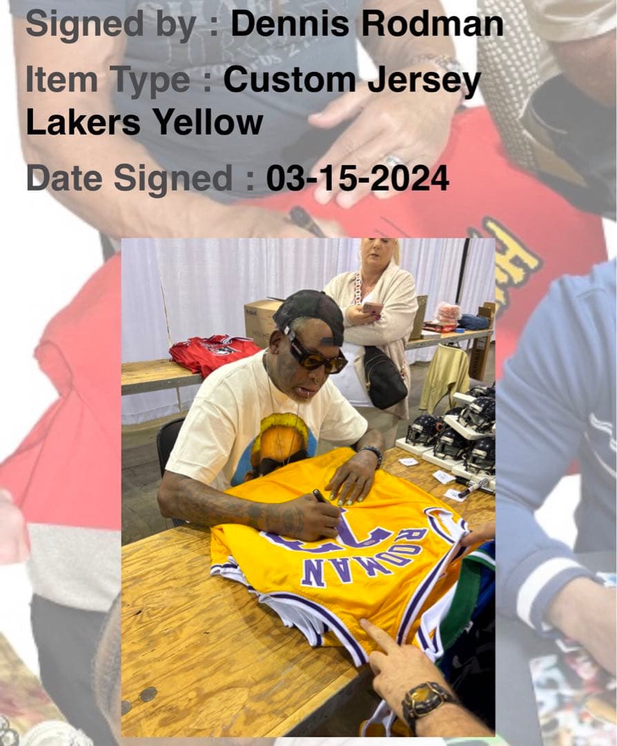 デニス・ロッドマン LA レイカーズ サイン入り ジャージJSA Rodman