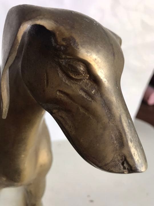 狗置物，真鍮製，工藝美術品，高29cm，重3500克。