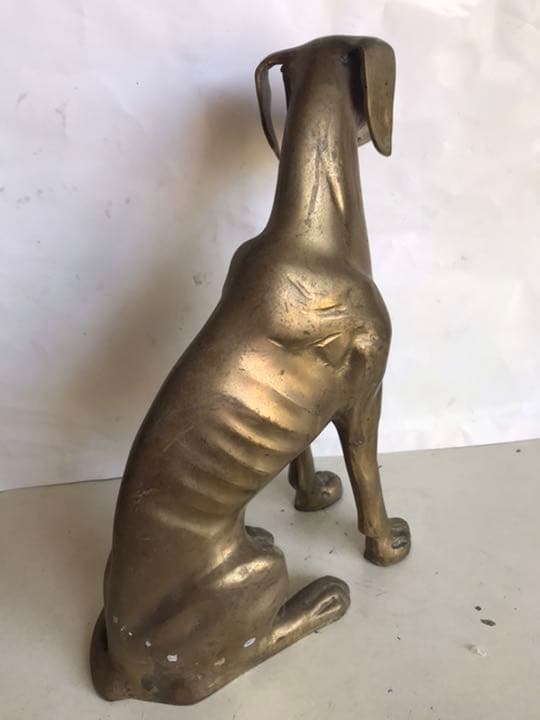 狗置物，真鍮製，工藝美術品，高29cm，重3500克。