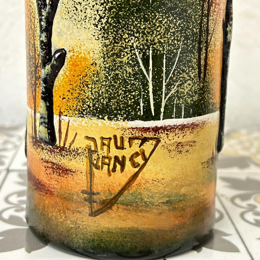 ドームナンシー 筒型　花瓶　高さ22cm 被せガラス　アンテルカレール　幹立体