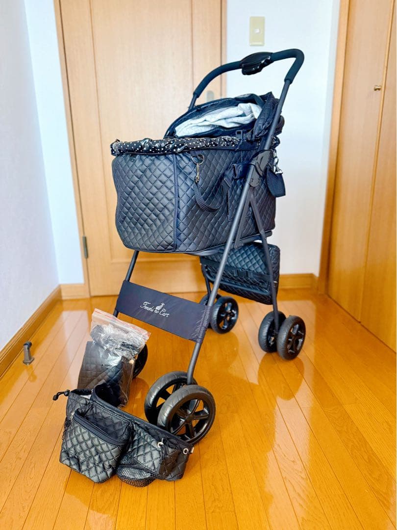 ブラックキルティング ペットカート