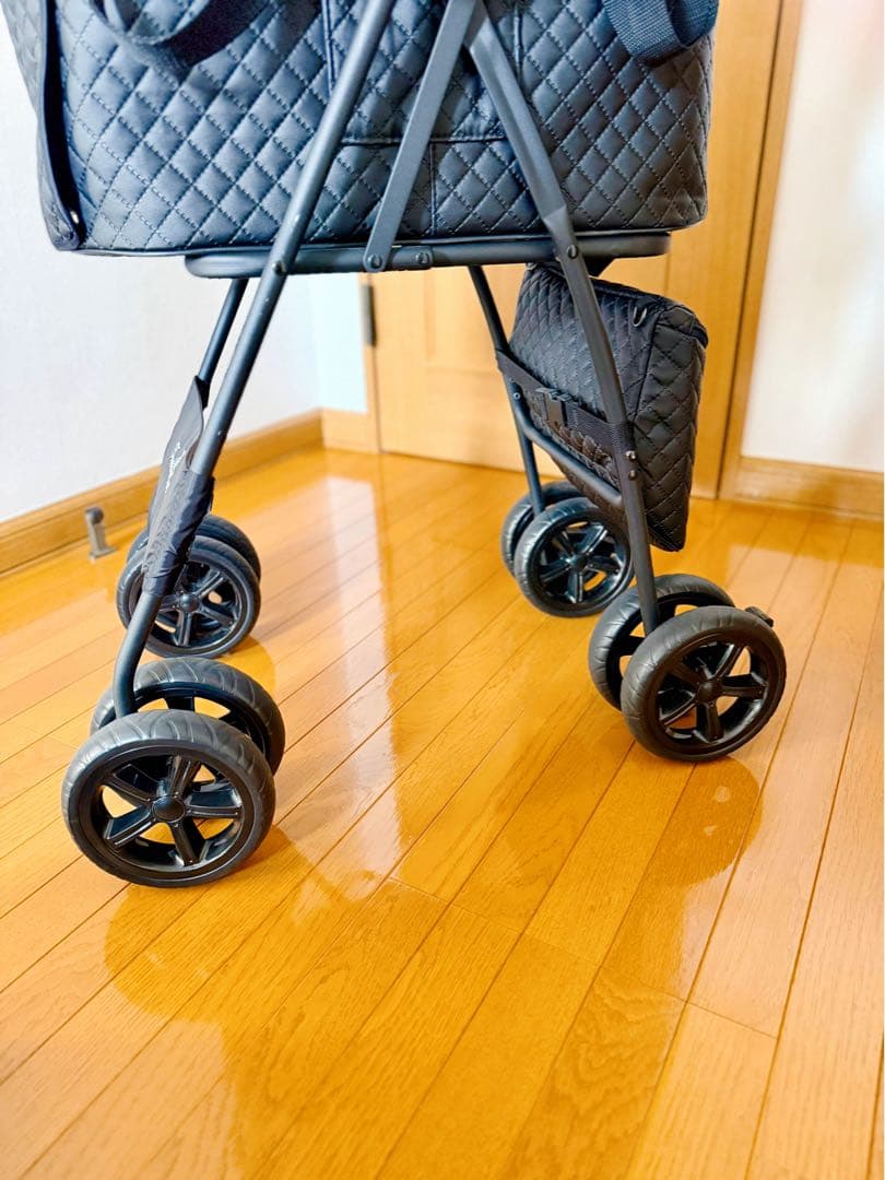 ブラックキルティング ペットカート